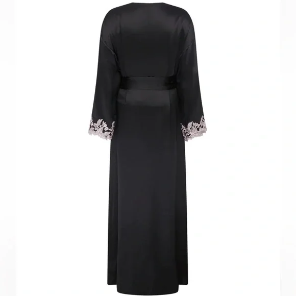 NWT Agent Provocateur 100% Silk Darina Dressing Gown Black Robe Luxury Lingerie - Picture 6 of 17
